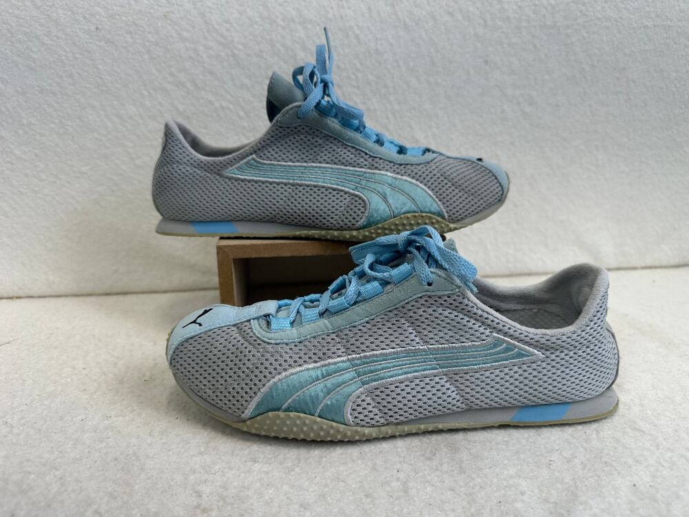 Puma Vintage Y2K Speedcat OG Racing Sneaker Gray Mesh/Blue Satin SZ 7.5